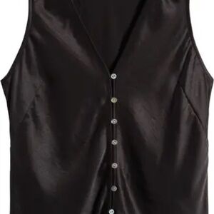 Madewell Emily Satin Sleeveless Button-Up Shirt